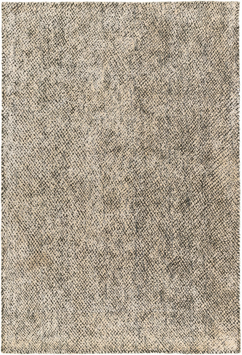 Beige Hand Loomed 60% Viscose, 40% Wool Modern Rectangle Handmade rug, Indoor use only, no fringe, non-washable.