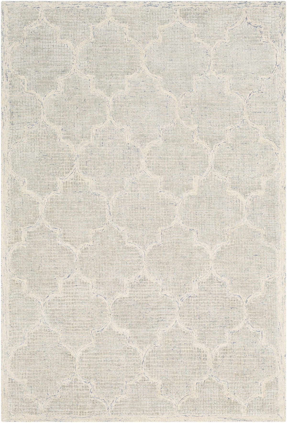 Light Slate Hand Tufted 60% Viscose, 40% Wool Cottage Rectangle Handmade rug, Indoor use only, no fringe, non-washable.