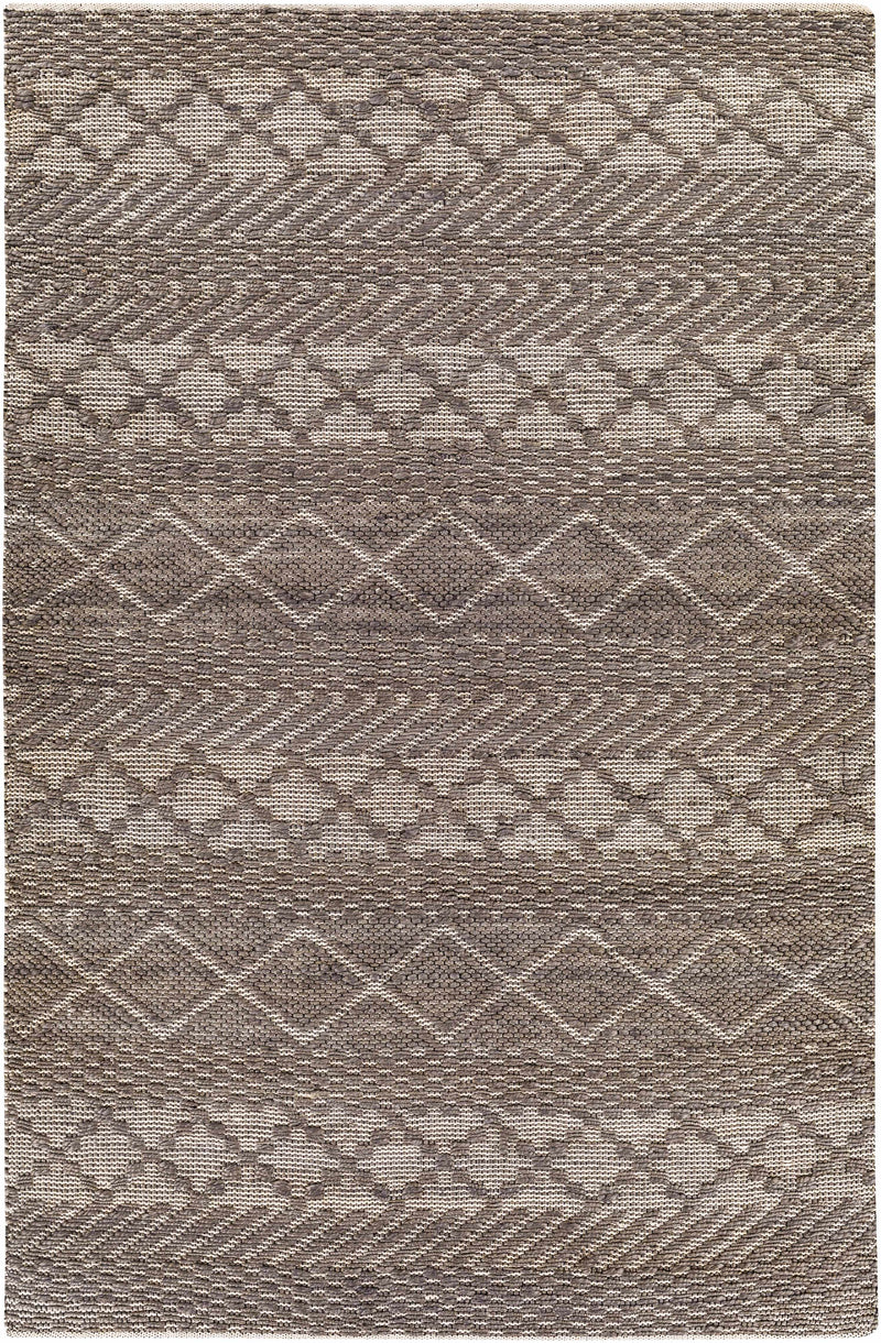 Charcoal Hand Woven 80% Jute, 20% Cotton Global Rectangle Handmade rug, Indoor use only, no fringe, non-washable. runner also available