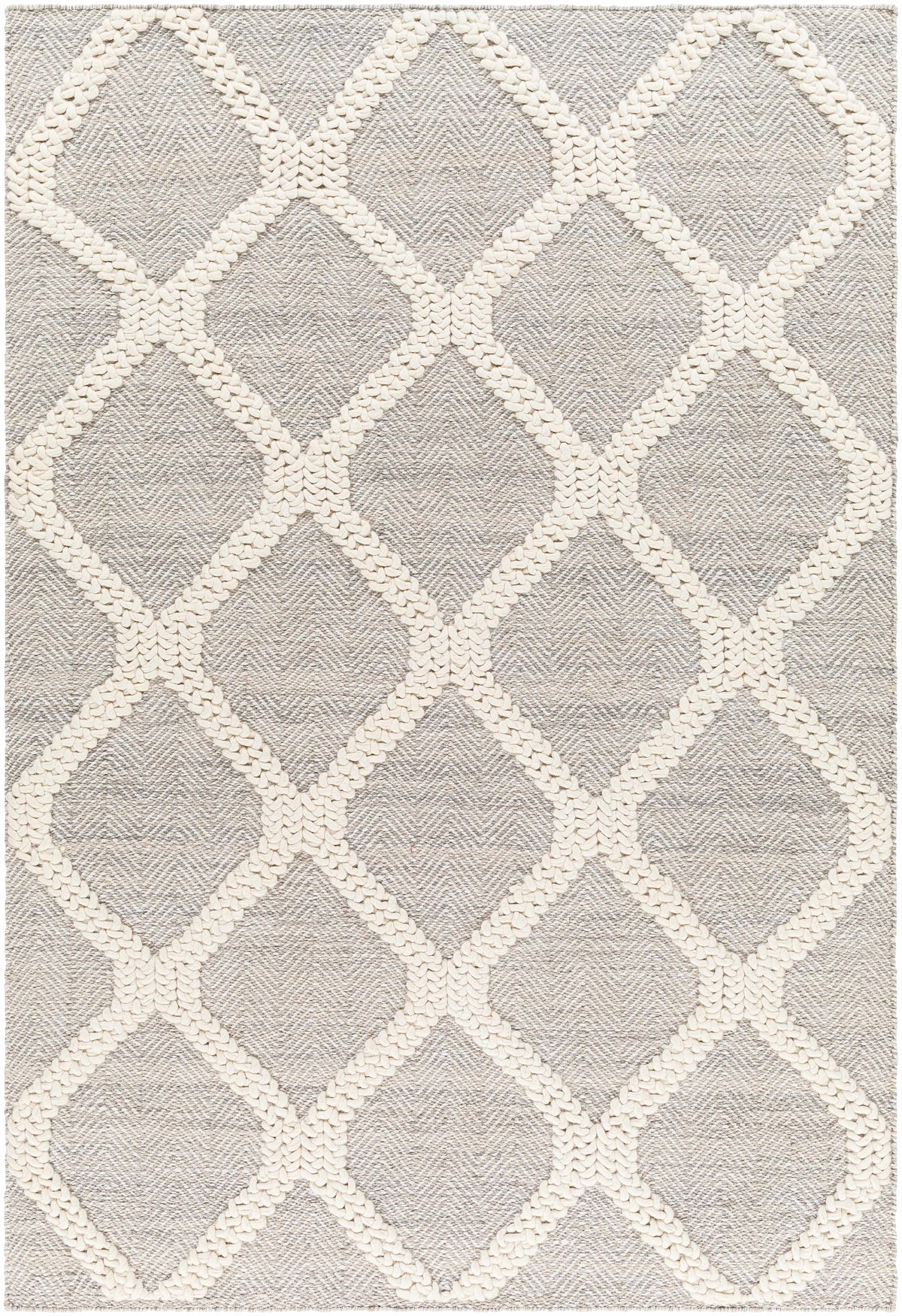 Ivory Hand Woven 70% Recycled PET Yarn, 30% Wool Modern Rectangle Handmade rug, Indoor use only, no fringe, non-washable. runner also available