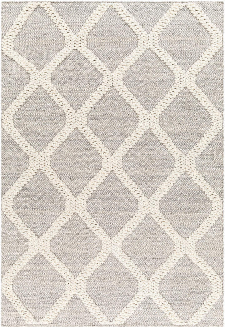 Ivory Hand Woven 70% Recycled PET Yarn, 30% Wool Modern Rectangle Handmade rug, Indoor use only, no fringe, non-washable. runner also available