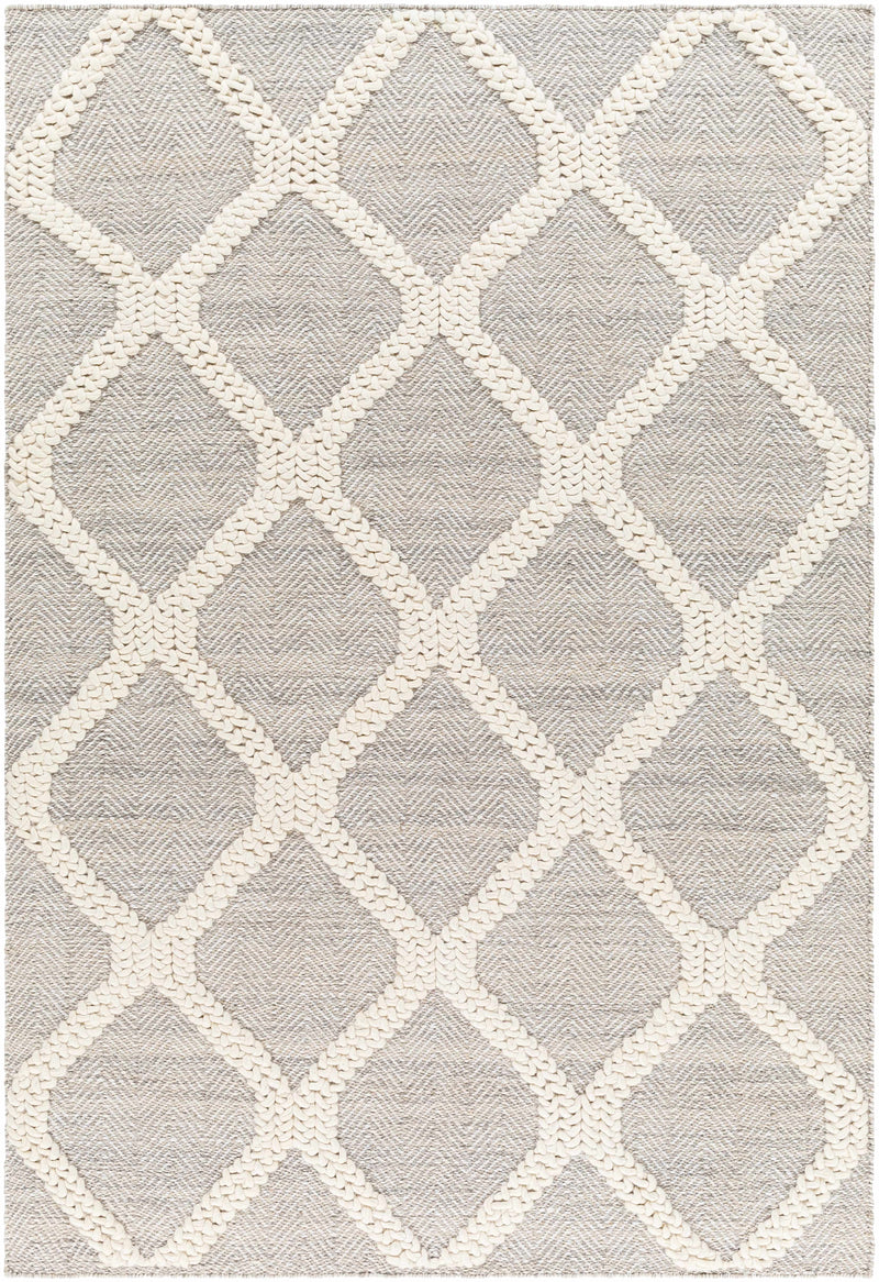 Ivory Hand Woven 70% Recycled PET Yarn, 30% Wool Modern Rectangle Handmade rug, Indoor use only, no fringe, non-washable. runner also available