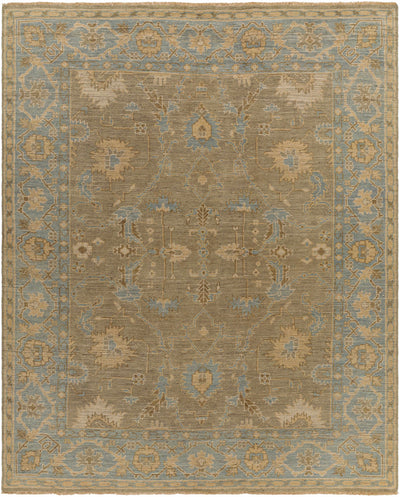 Dusty Sage Hand Knotted 100% NZ Wool Traditional Rectangle Handmade rug, Indoor use only, has fringe, non-washable.