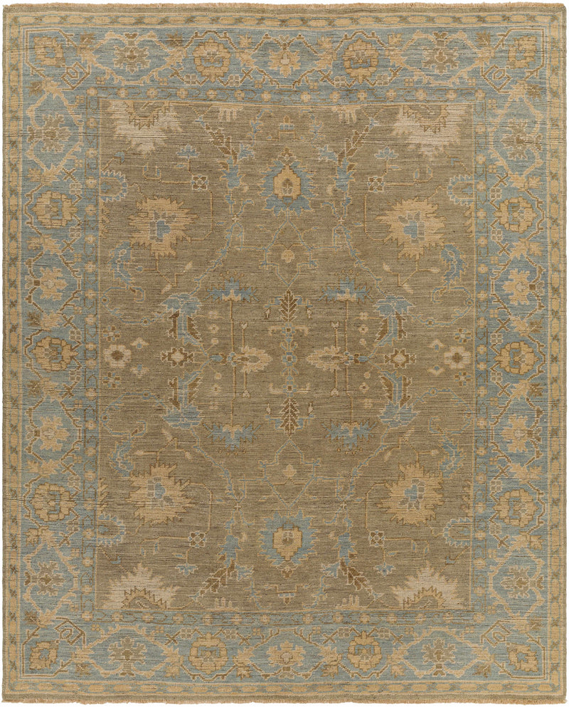 Dusty Sage Hand Knotted 100% NZ Wool Traditional Rectangle Handmade rug, Indoor use only, has fringe, non-washable.