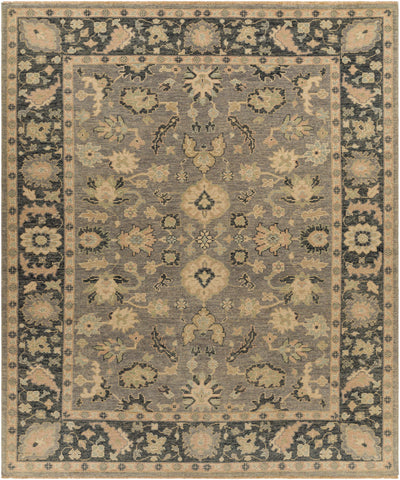 Beige Hand Knotted 100% Wool Traditional Rectangle Handmade rug, Indoor use only, has fringe, non-washable.