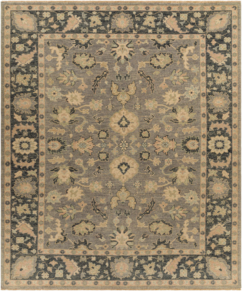 Beige Hand Knotted 100% Wool Traditional Rectangle Handmade rug, Indoor use only, has fringe, non-washable.