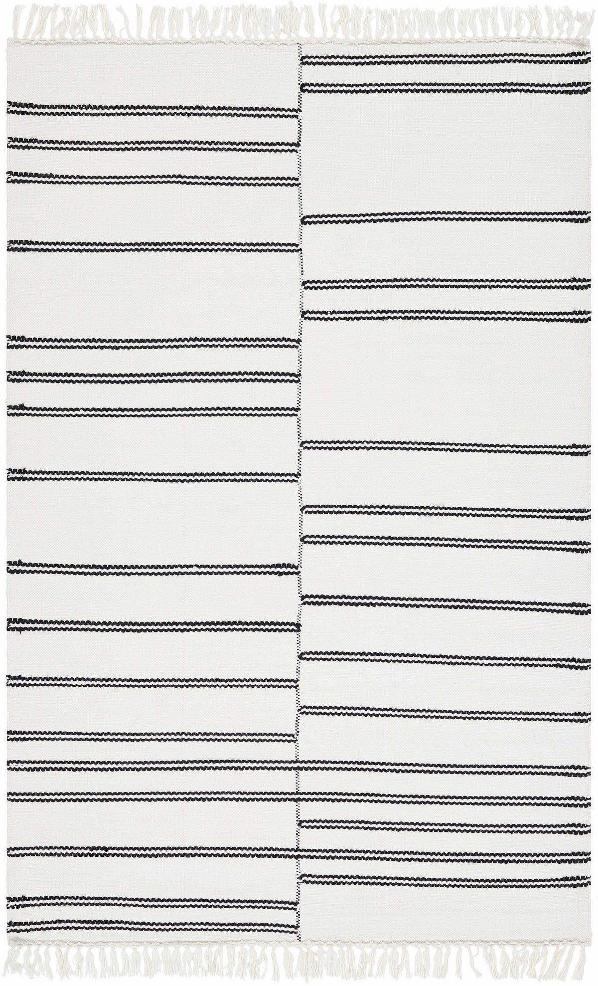 Ivory Hand Woven 100% Recycled PET Yarn Cottage Rectangle Handmade rug, Indoor use only, has fringe, non-washable. runner also available
