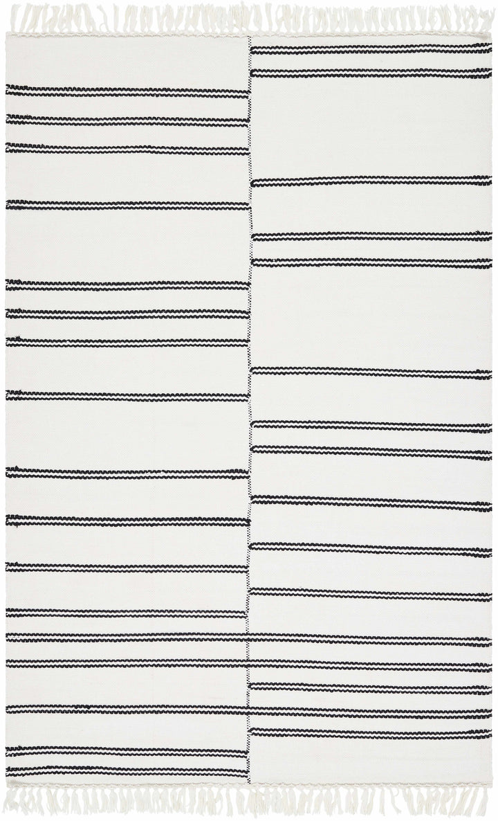 Ivory Hand Woven 100% Recycled PET Yarn Cottage Rectangle Handmade rug, Indoor use only, has fringe, non-washable. runner also available