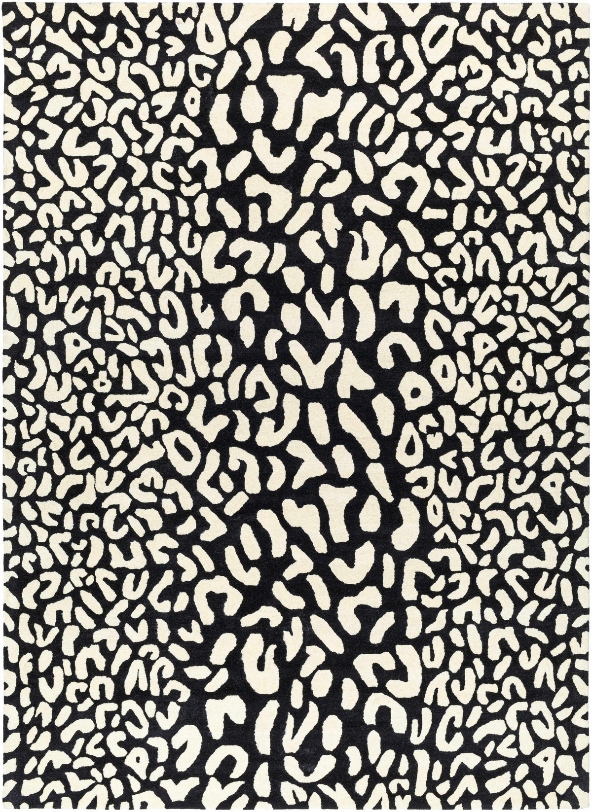 Black Hand Tufted 100% Wool Modern Rectangle Handmade rug, Indoor use only, no fringe, non-washable. runner also available