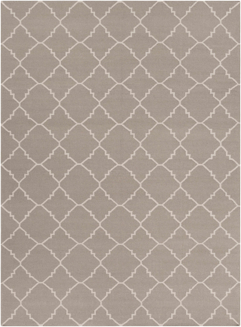 Brown Hand Woven 100% Wool Modern Rectangle Handmade rug, Indoor use only, no fringe, non-washable.