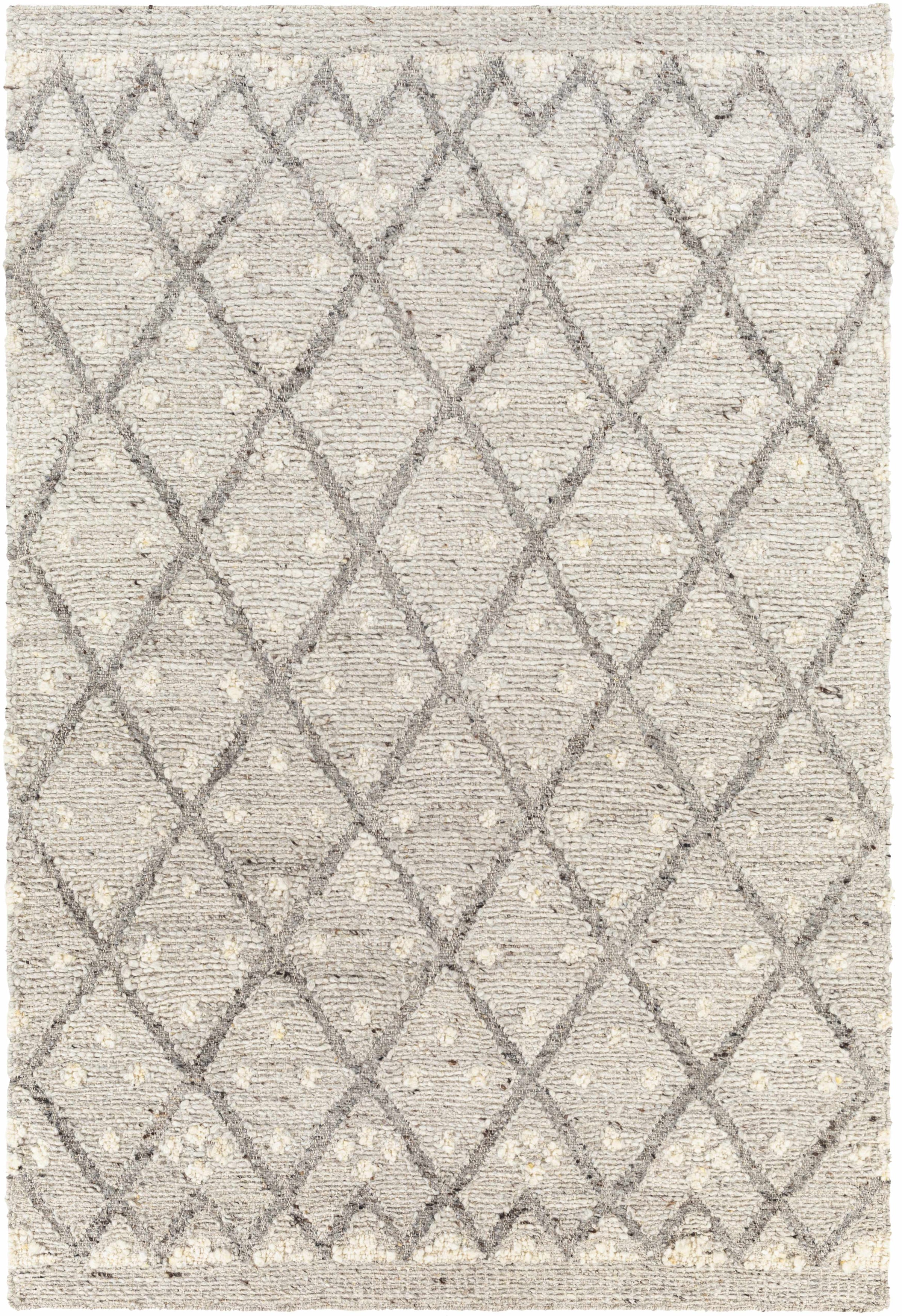 Light Slate Hand Woven 100% Wool Global Rectangle Handmade rug, Indoor use only, no fringe, non-washable.
