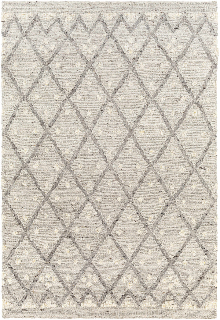 Light Slate Hand Woven 100% Wool Global Rectangle Handmade rug, Indoor use only, no fringe, non-washable.