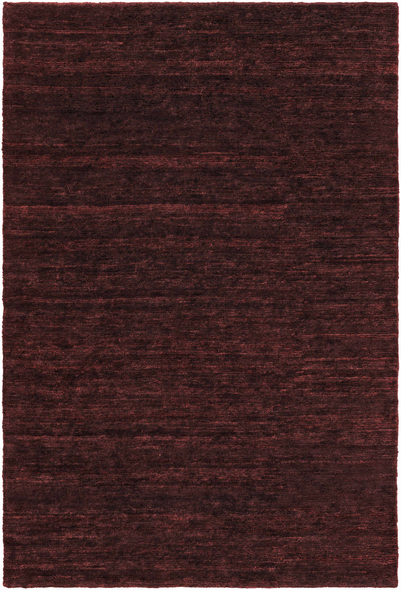 Burgundy Hand Knotted 100% Jute Modern Rectangle Handmade rug, Indoor use only, no fringe, non-washable.