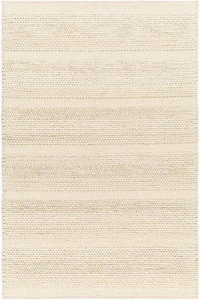 Cream Hand Woven 60% Wool, 40% Viscose Modern Rectangle Handmade rug, Indoor use only, no fringe, non-washable.