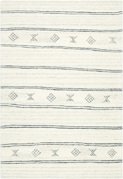 Cream Hand Tufted 100% Wool Modern Rectangle Handmade rug, Indoor use only, no fringe, non-washable.