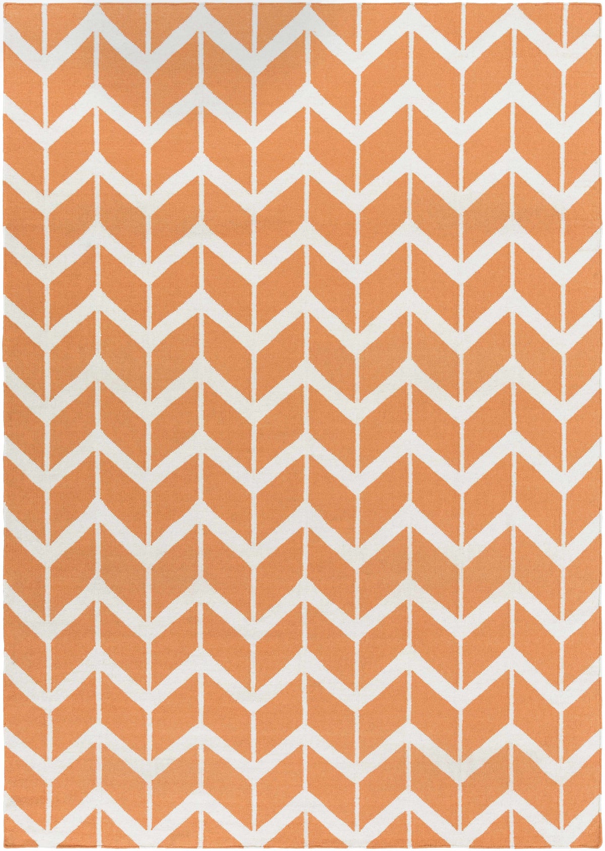 Orange Hand Woven 100% Wool Modern Rectangle Handmade rug, Indoor use only, no fringe, non-washable. round, runner also available
