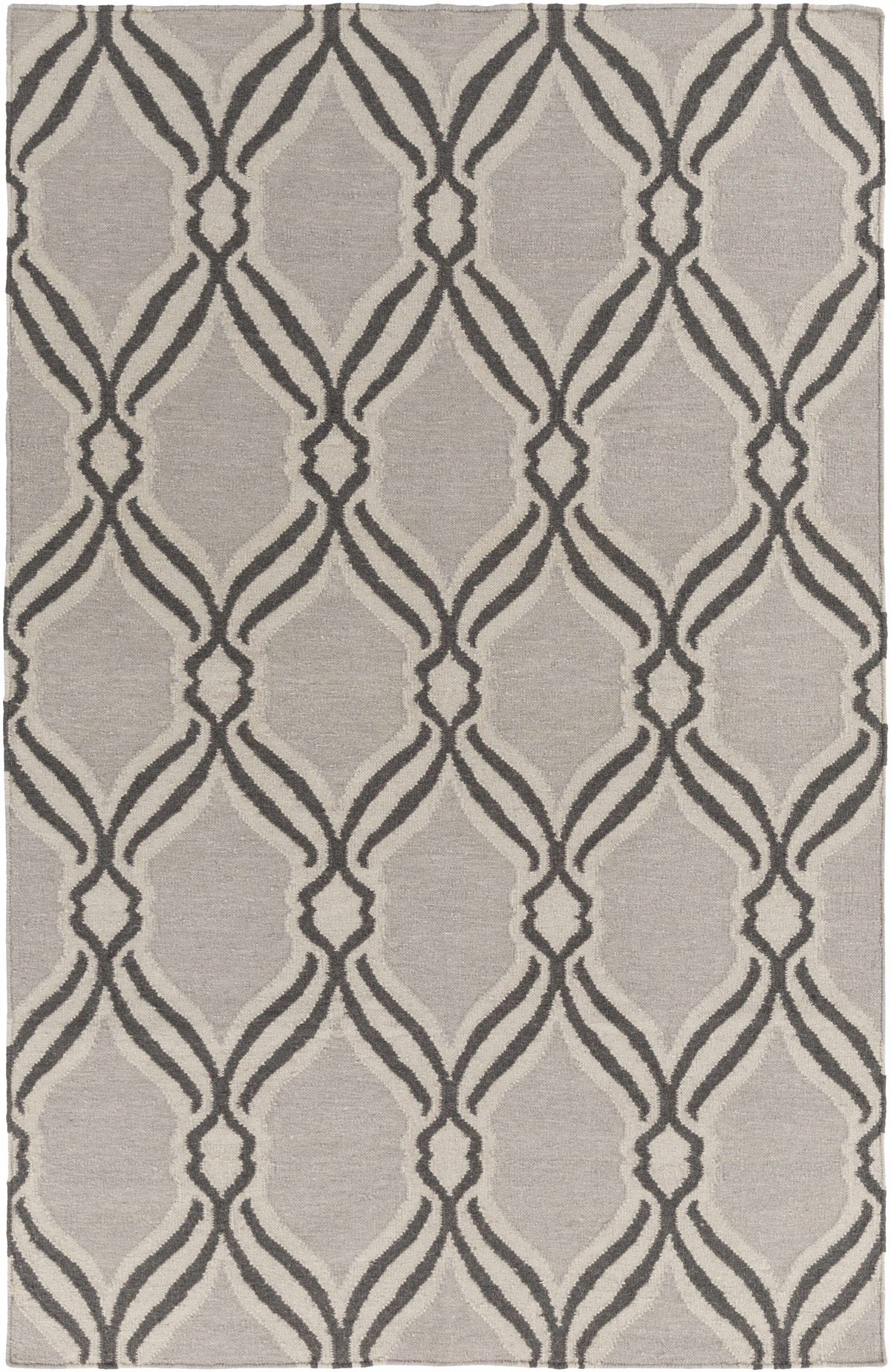 Charcoal Hand Woven 100% Wool Modern Rectangle Handmade rug, Indoor use only, no fringe, non-washable.