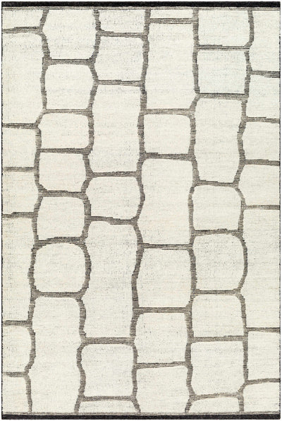 Black Hand Knotted 100% Wool Modern Rectangle Handmade rug, Indoor use only, no fringe, non-washable.