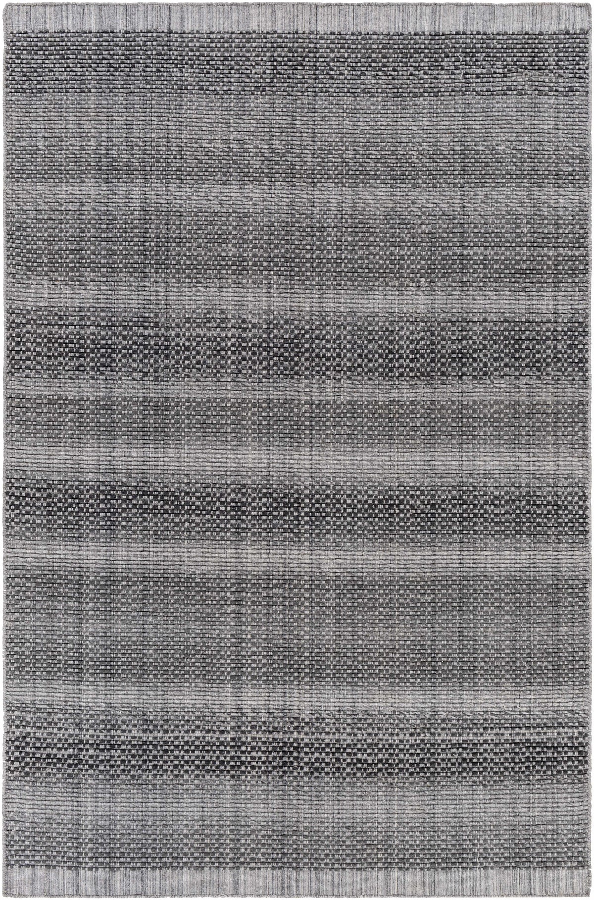 Charcoal Hand Loomed 100% Recycled PET Yarn Cottage Rectangle Handmade rug, Indoor use only, no fringe, non-washable. runner also available