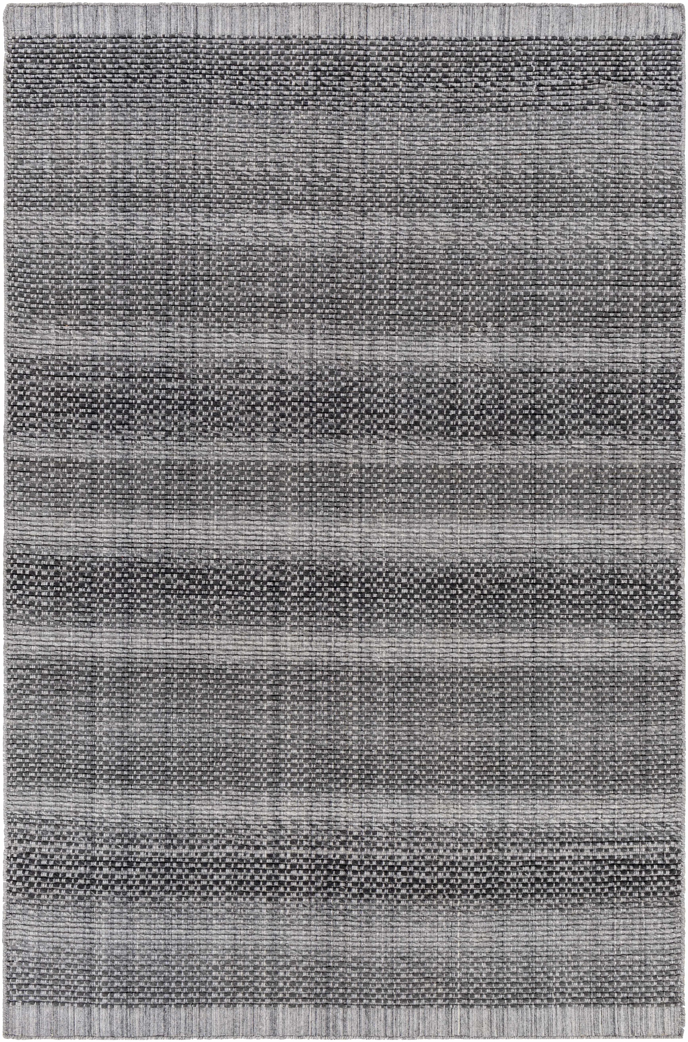 Charcoal Hand Loomed 100% Recycled PET Yarn Cottage Rectangle Handmade rug, Indoor use only, no fringe, non-washable. runner also available