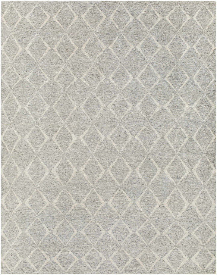 Gray Hand Knotted 70% Wool, 30% Viscose Global Rectangle Handmade rug, Indoor use only, no fringe, non-washable. runner also available