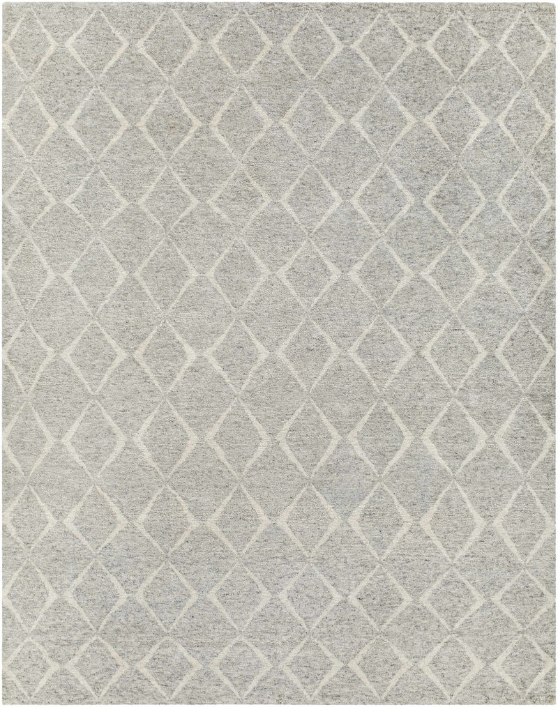 Gray Hand Knotted 70% Wool, 30% Viscose Global Rectangle Handmade rug, Indoor use only, no fringe, non-washable. runner also available