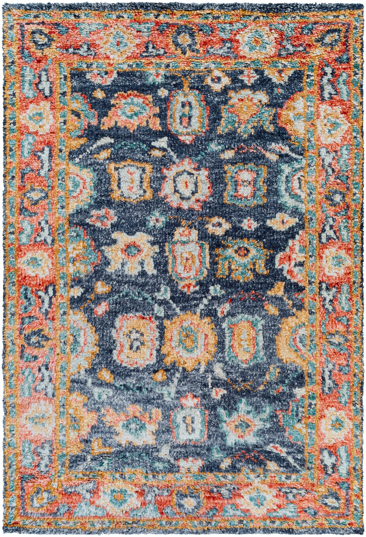 Burnt Orange Hand Knotted 100% Wool Traditional Rectangle Handmade rug, Indoor use only, no fringe, non-washable. runner also available