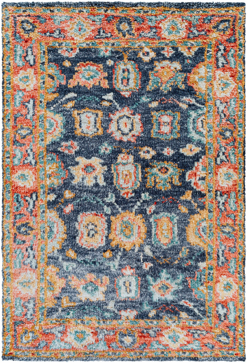 Burnt Orange Hand Knotted 100% Wool Traditional Rectangle Handmade rug, Indoor use only, no fringe, non-washable. runner also available