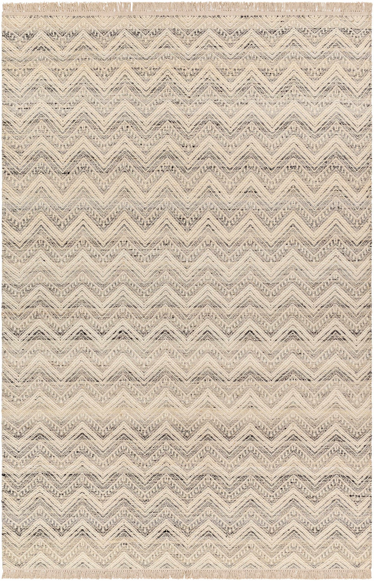 Cream Hand Woven 100% Wool Global Rectangle Handmade rug, Indoor use only, has fringe, non-washable.