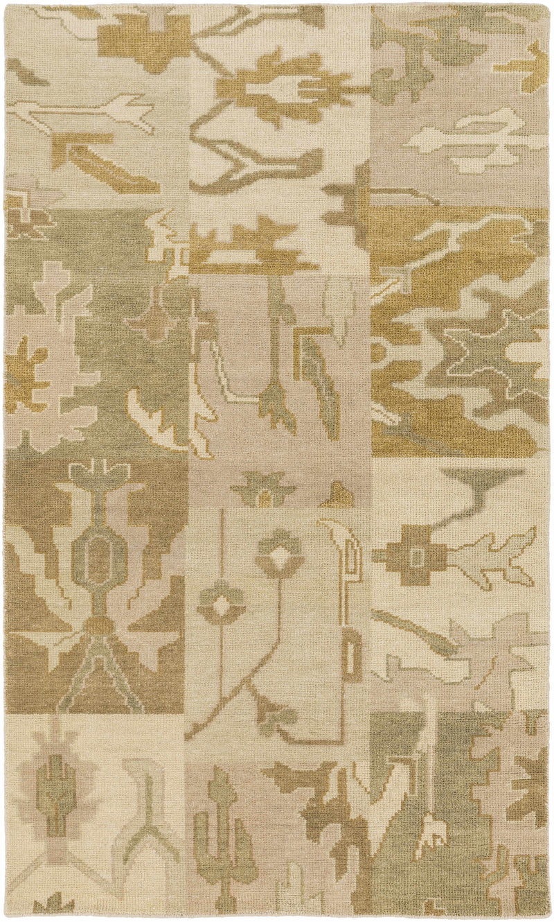 Beige Hand Knotted 100% Wool Modern Rectangle Handmade rug, Indoor use only, no fringe, non-washable. runner also available