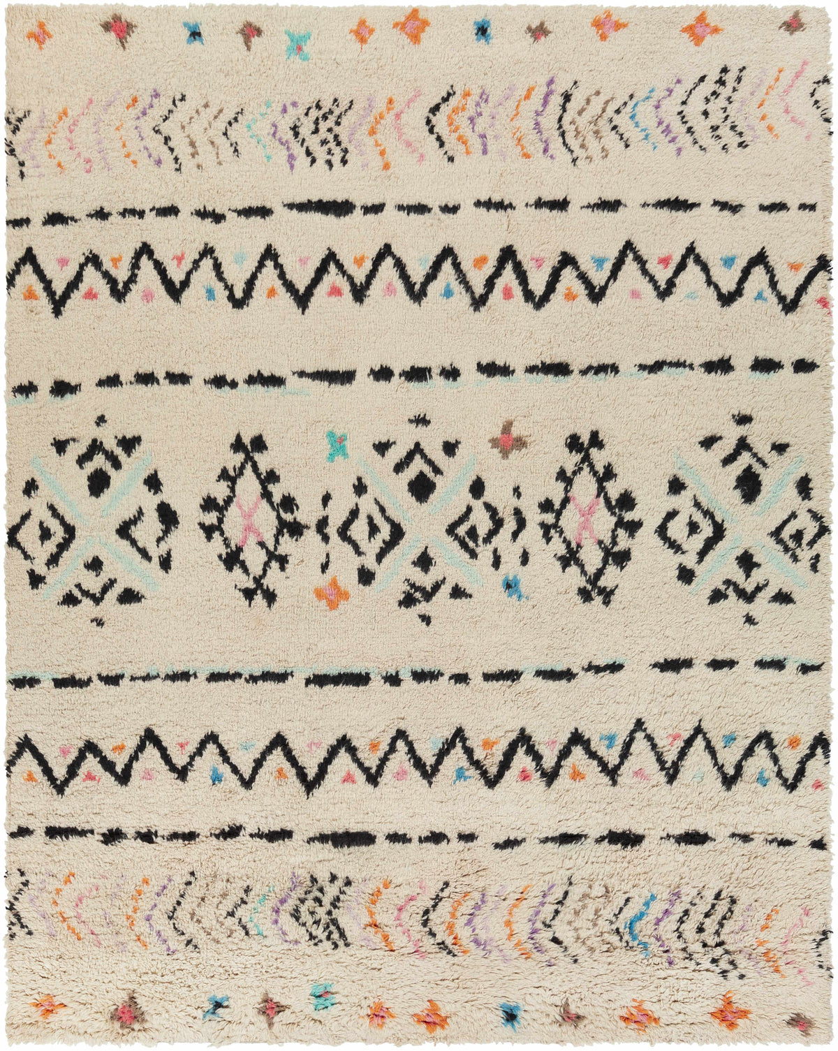 Ivory Hand Knotted 100% NZ Wool Global Rectangle Handmade rug, Indoor use only, no fringe, non-washable.