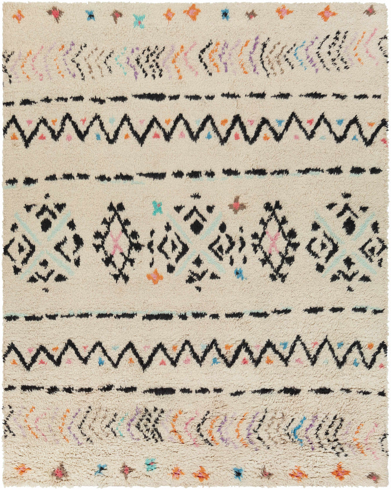 Ivory Hand Knotted 100% NZ Wool Global Rectangle Handmade rug, Indoor use only, no fringe, non-washable.
