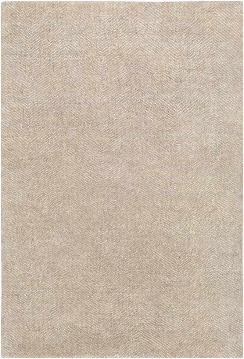 Light Gray Hand Knotted 50% Viscose, 50% Wool Modern Rectangle Handmade rug, Indoor use only, no fringe, non-washable.