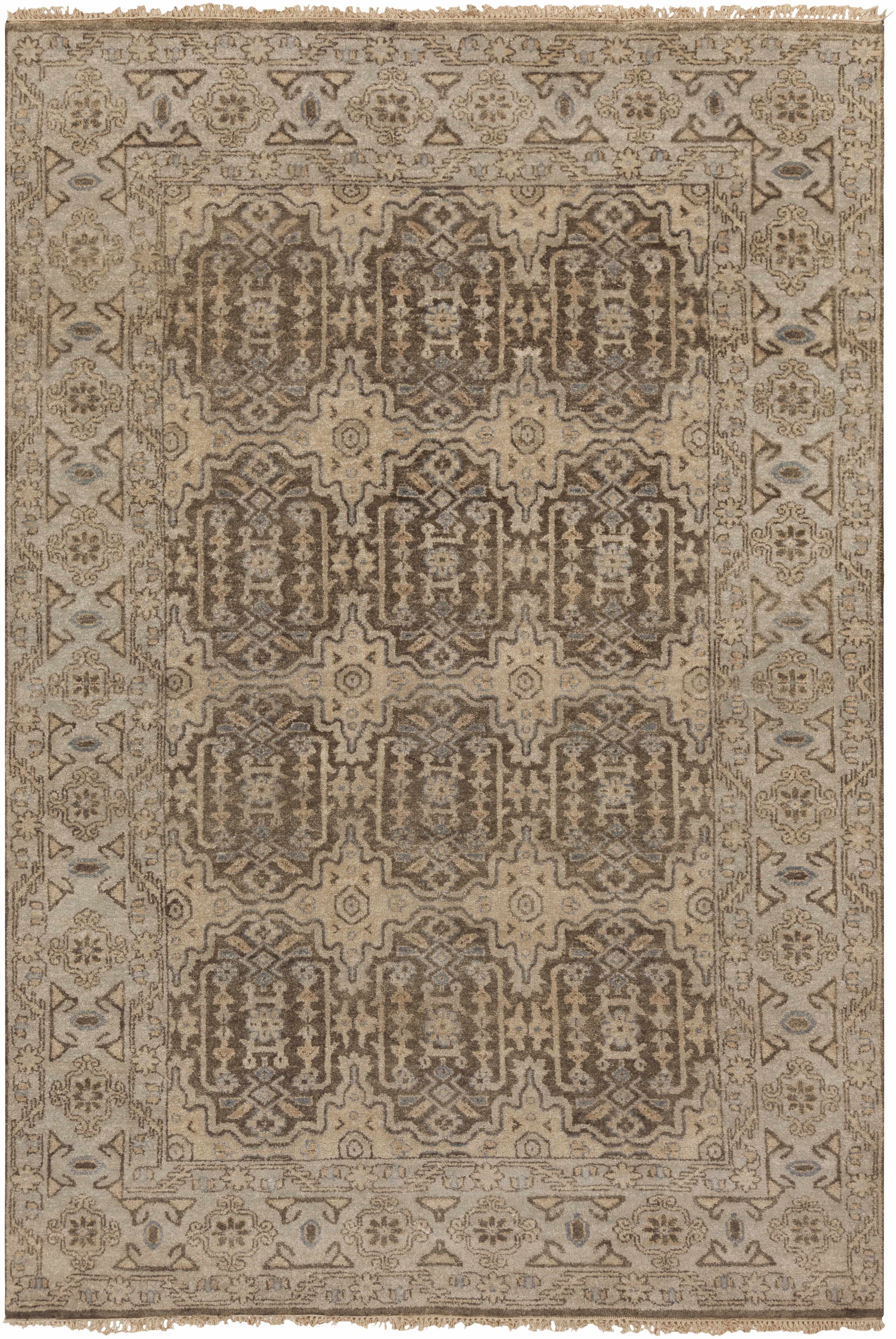 Charcoal Hand Knotted 100% NZ Wool Traditional Rectangle Handmade rug, Indoor use only, no fringe, non-washable.