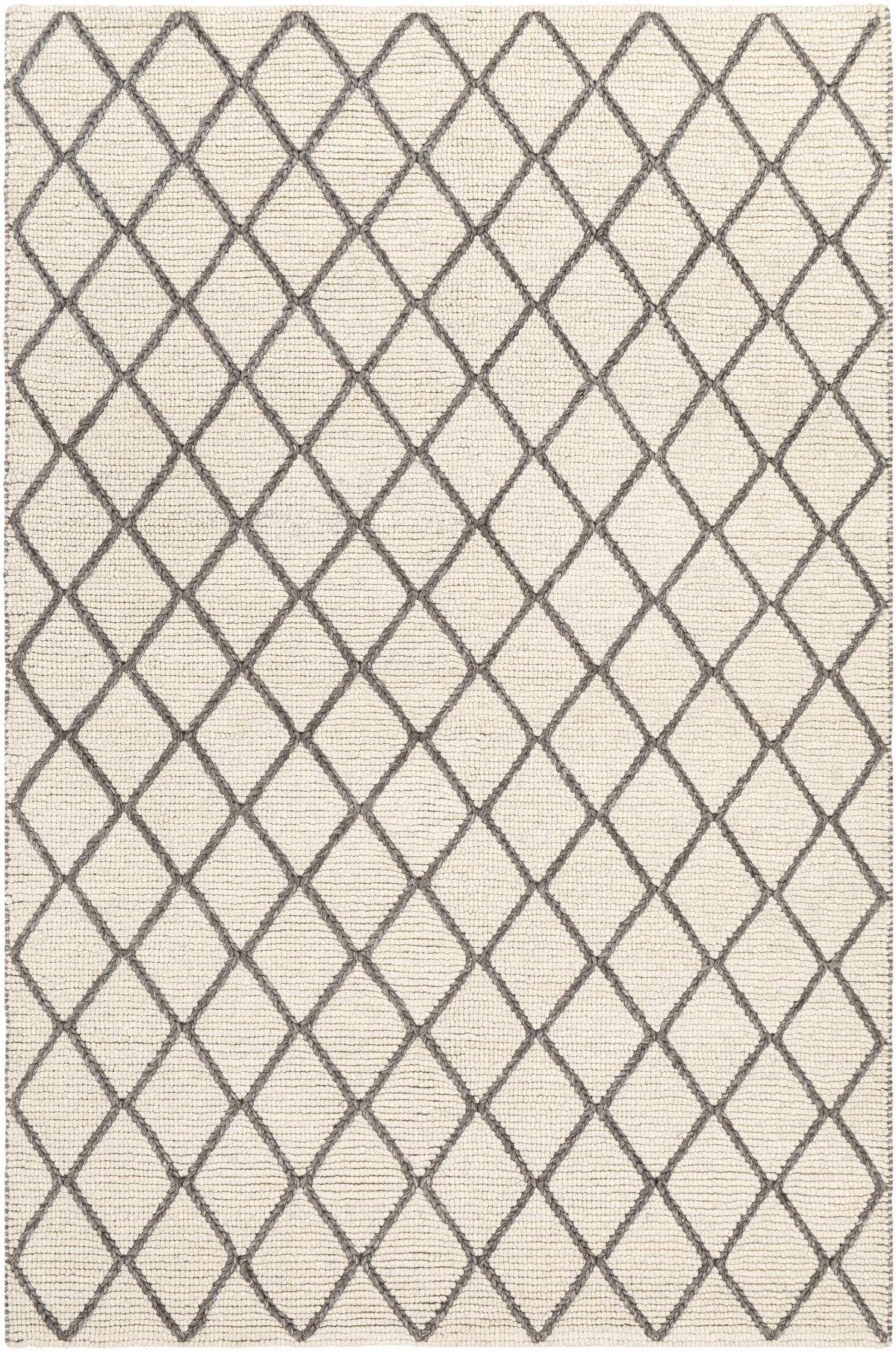 Charcoal Hand Woven 50% Viscose, 50% Wool Modern Rectangle Handmade rug, Indoor use only, no fringe, non-washable.