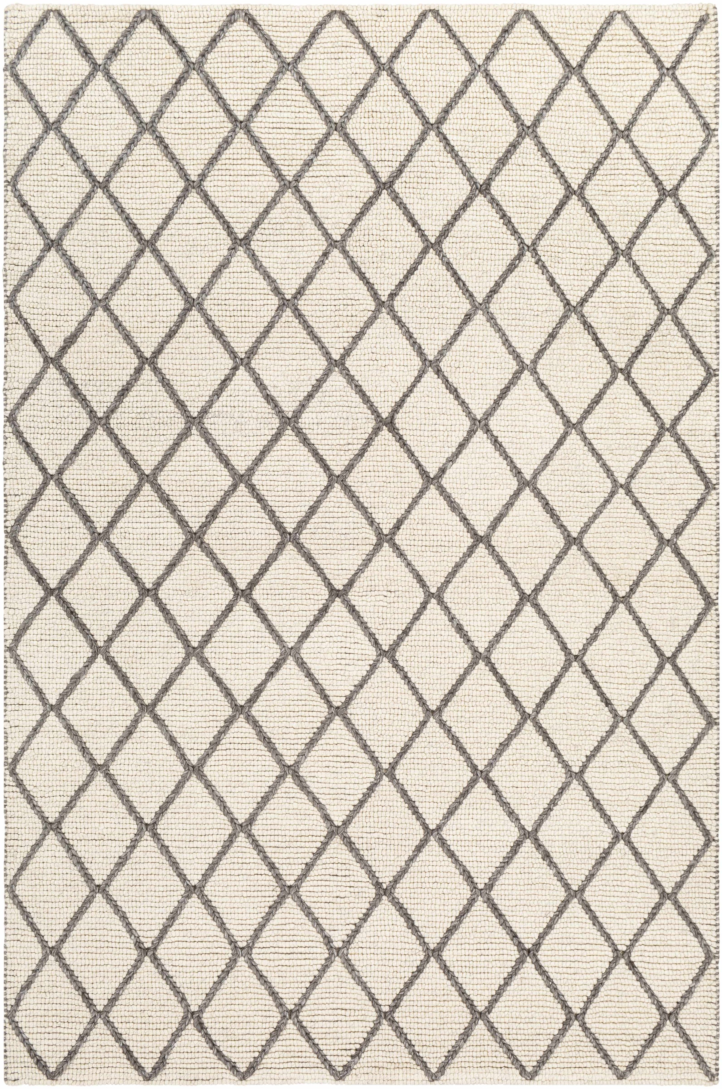 Charcoal Hand Woven 50% Viscose, 50% Wool Modern Rectangle Handmade rug, Indoor use only, no fringe, non-washable.