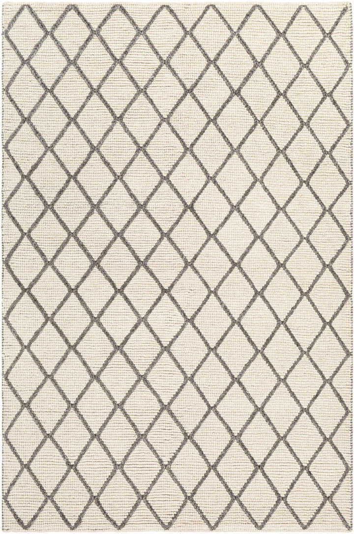 Charcoal Hand Woven 50% Viscose, 50% Wool Modern Rectangle Handmade rug, Indoor use only, no fringe, non-washable.