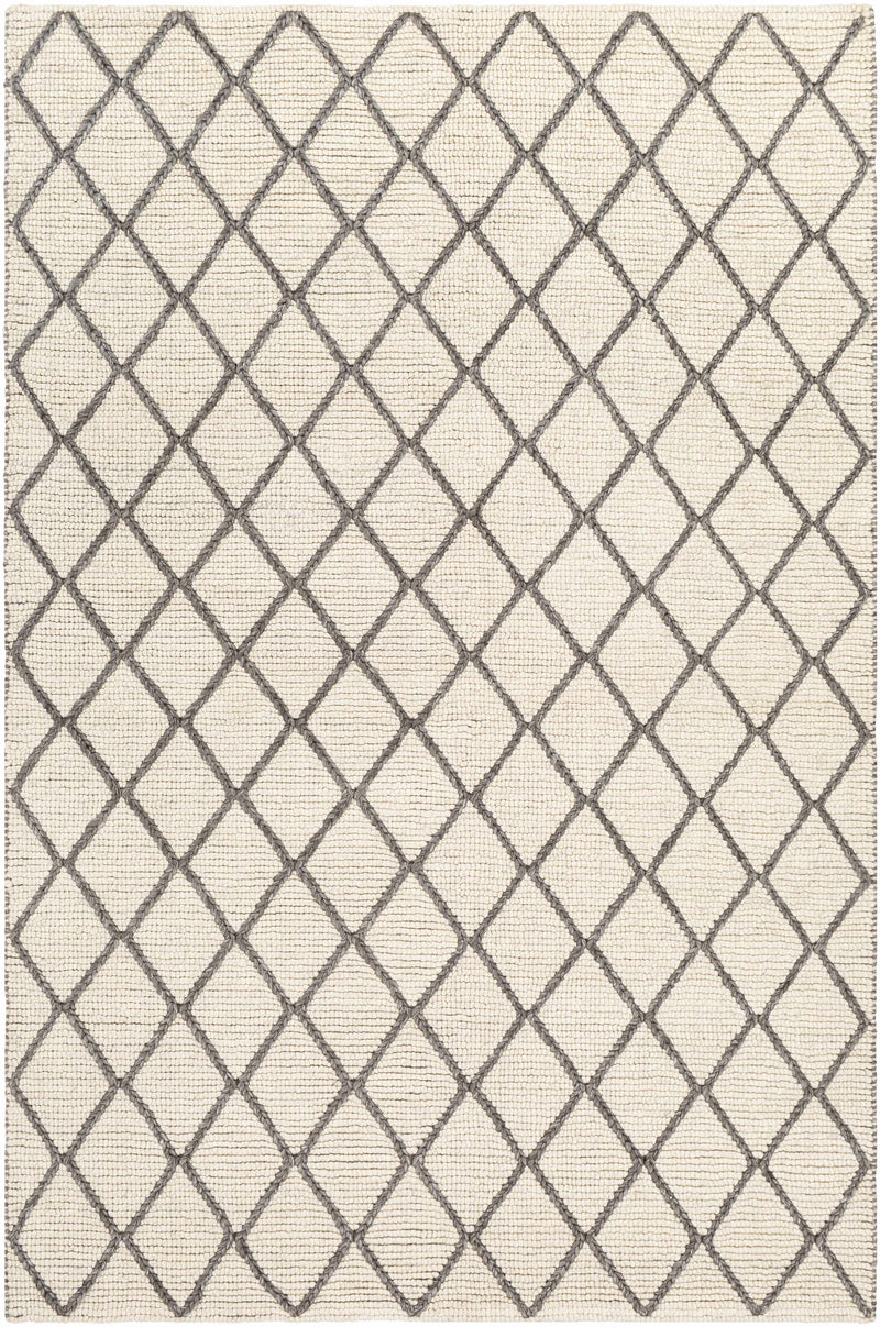 Charcoal Hand Woven 50% Viscose, 50% Wool Modern Rectangle Handmade rug, Indoor use only, no fringe, non-washable.