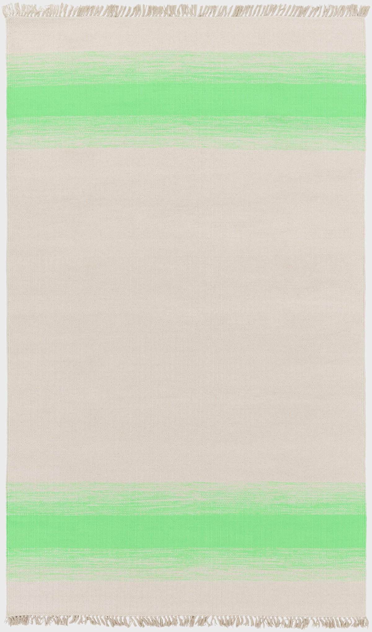 Green Hand Woven 34% Acrylic, 33% Cotton, 33% Polyester Cottage Rectangle Handmade rug, Indoor use only, no fringe, non-washable.