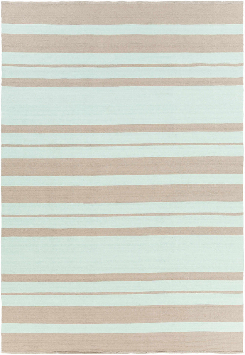 Seafoam Hand Woven 100% PVC Cottage Rectangle Handmade rug, outdoor-safe, no fringe, non-washable. runner also available