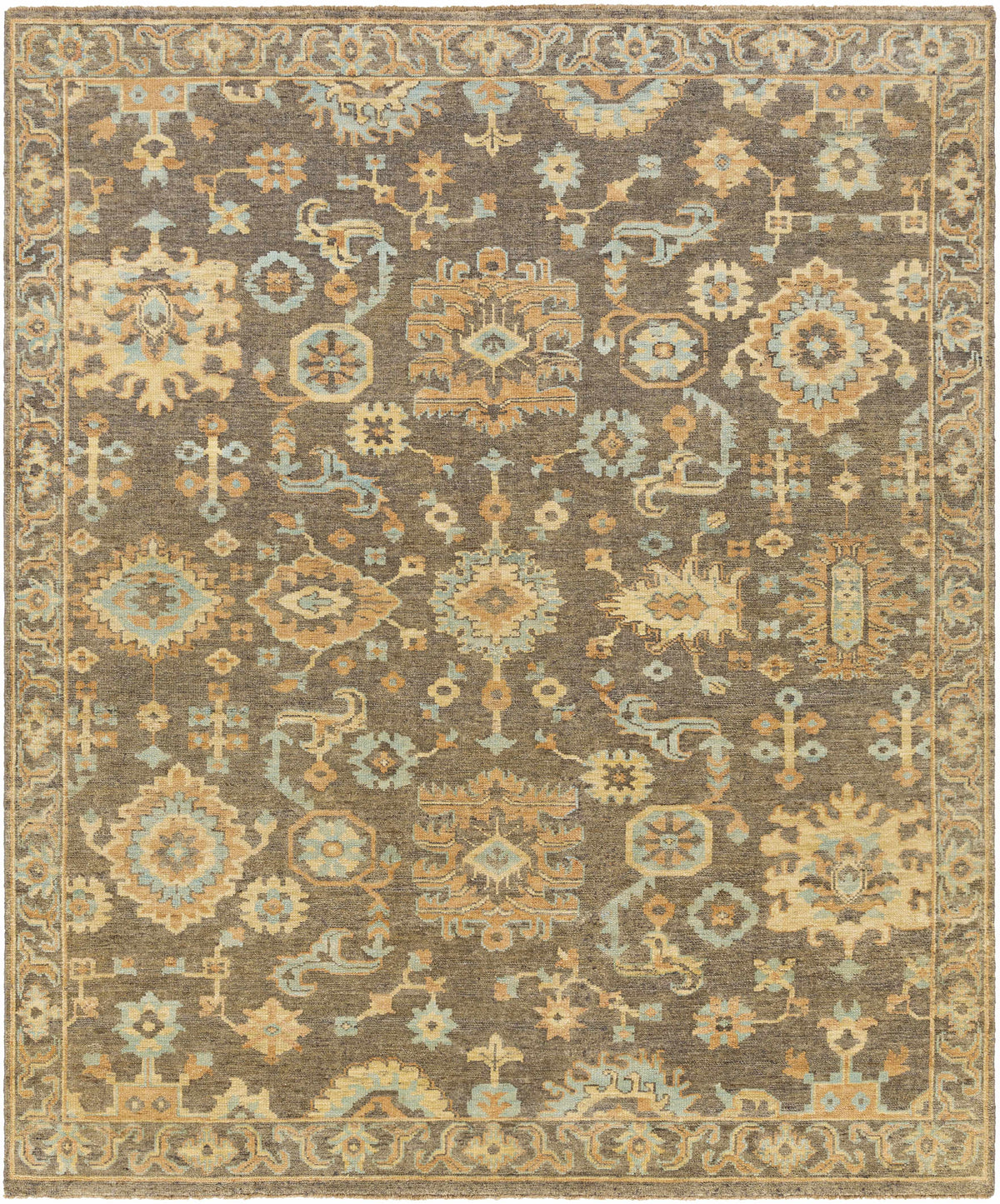 Burnt Orange Hand Knotted 70% NZ Wool, 30% Viscose Traditional Rectangle Handmade rug, Indoor use only, has fringe, non-washable.