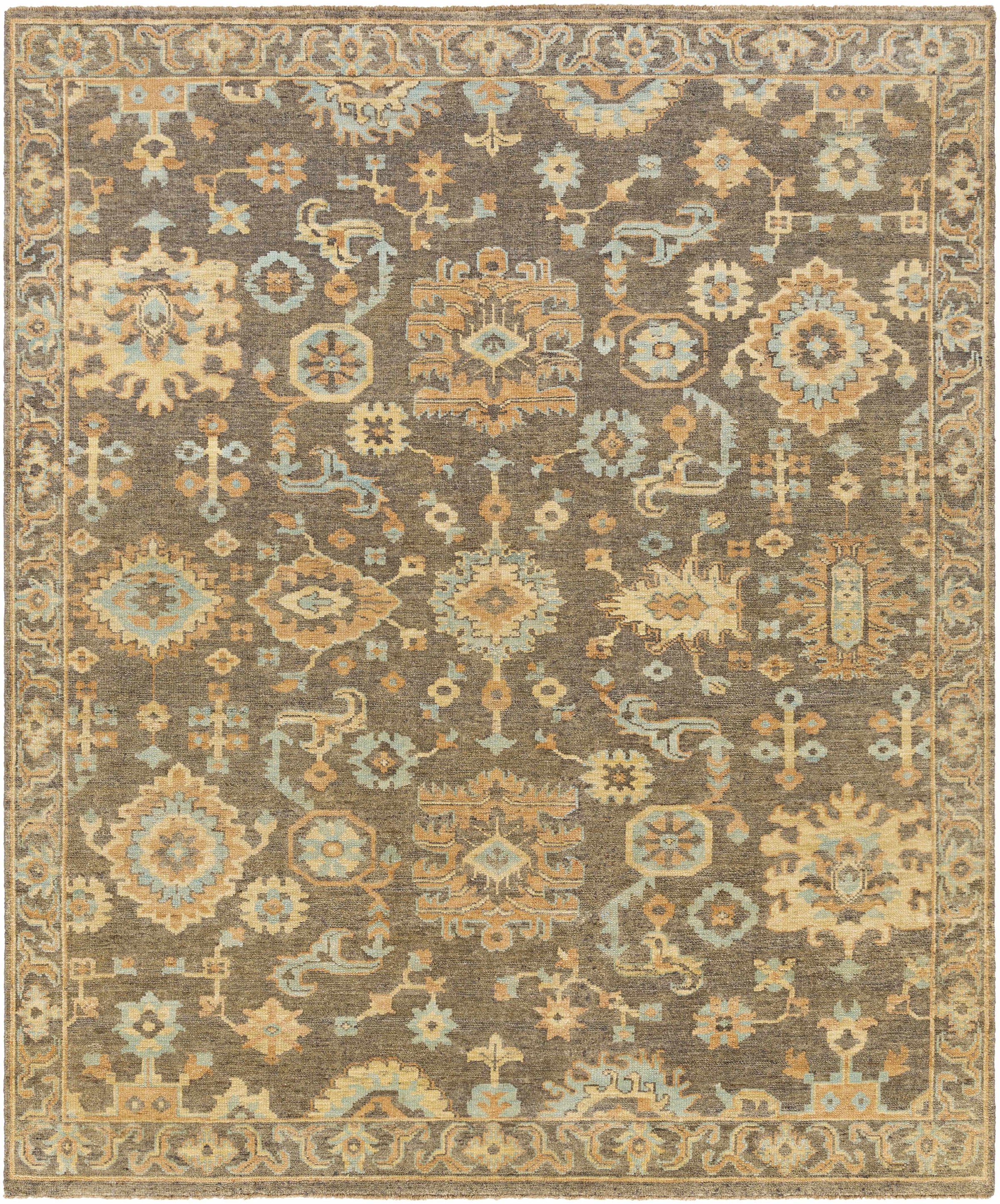 Burnt Orange Hand Knotted 70% NZ Wool, 30% Viscose Traditional Rectangle Handmade rug, Indoor use only, has fringe, non-washable.