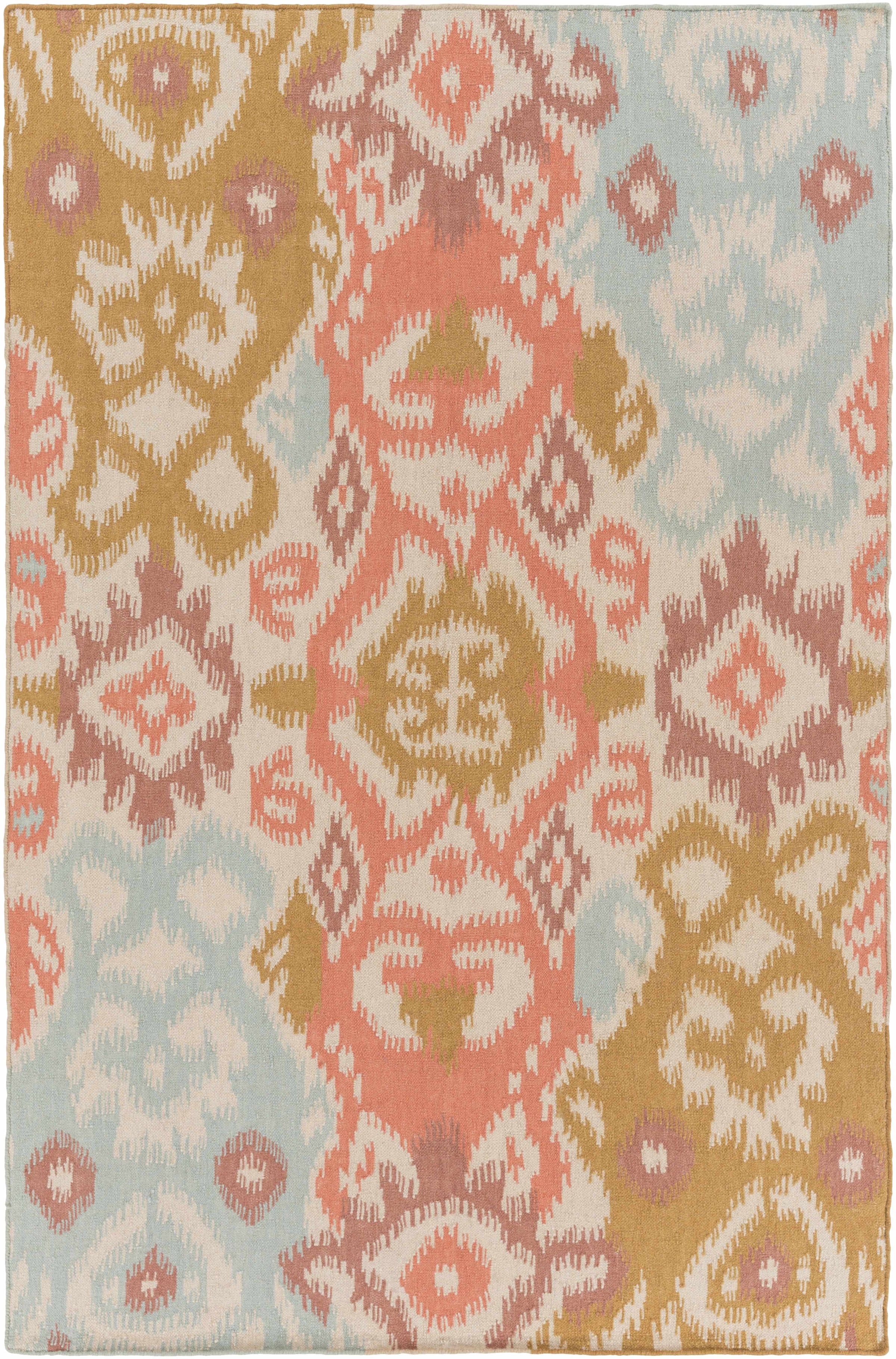 Dusty Coral Hand Woven 100% Wool Modern Rectangle Handmade rug, Indoor use only, no fringe, non-washable. runner also available