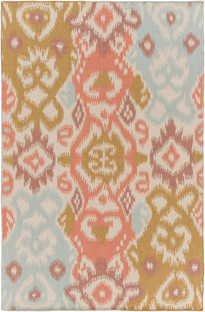 Dusty Coral Hand Woven 100% Wool Modern Rectangle Handmade rug, Indoor use only, no fringe, non-washable. runner also available