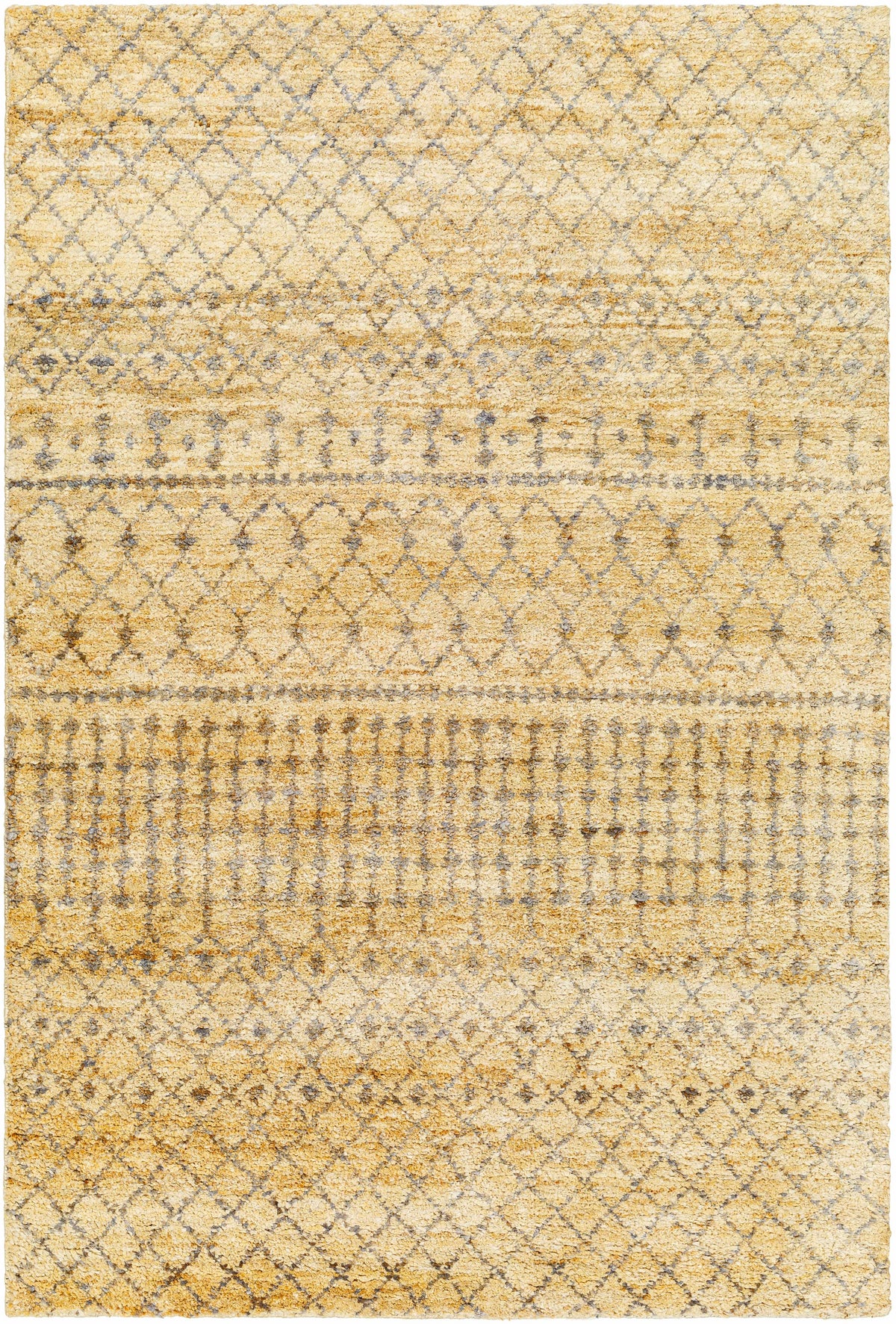 Butter Hand Knotted 100% Jute Global Rectangle Handmade rug, Indoor use only, no fringe, non-washable.