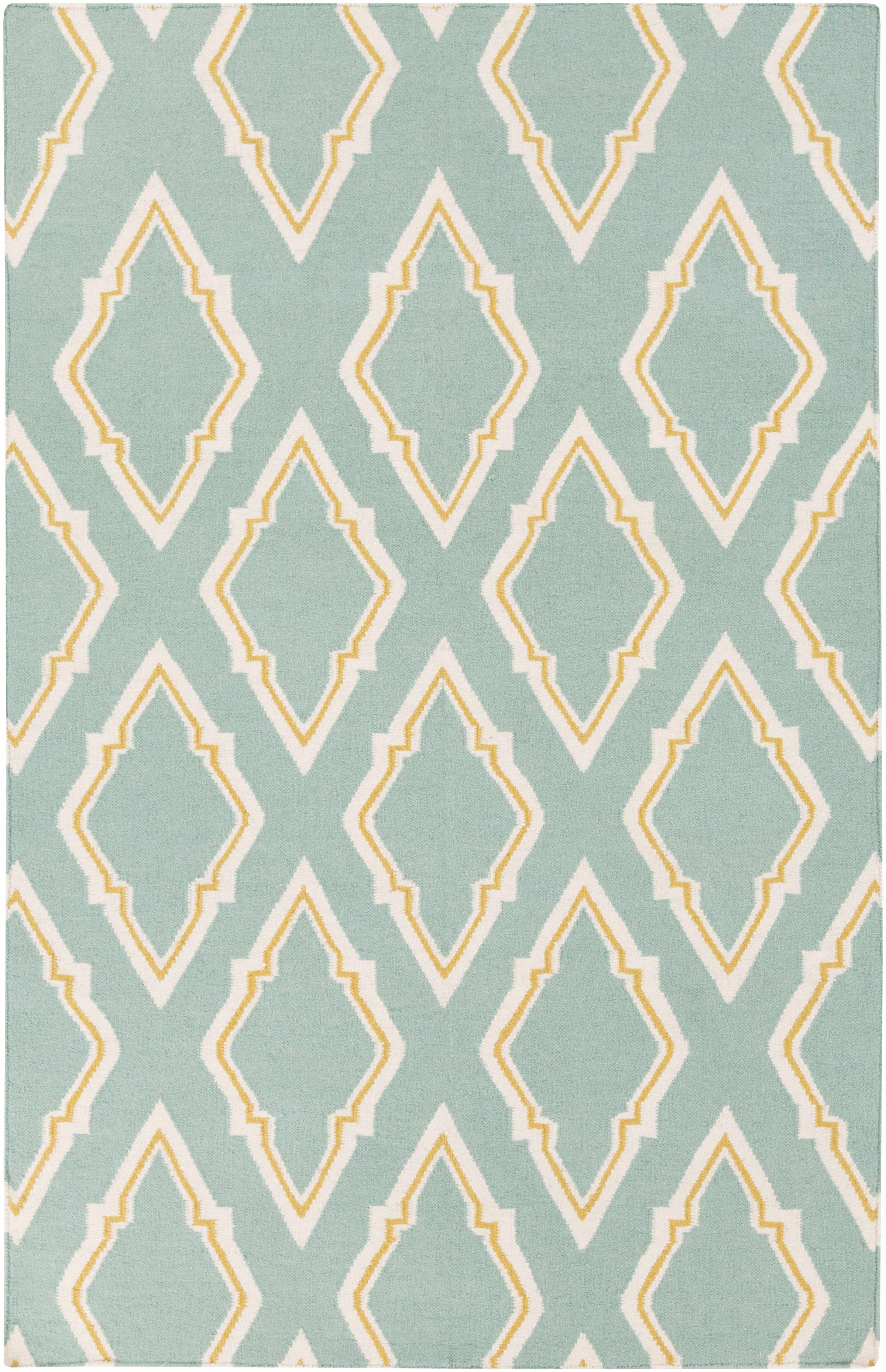 Seafoam Hand Woven 100% Wool Modern Rectangle Handmade rug, Indoor use only, no fringe, non-washable. runner also available