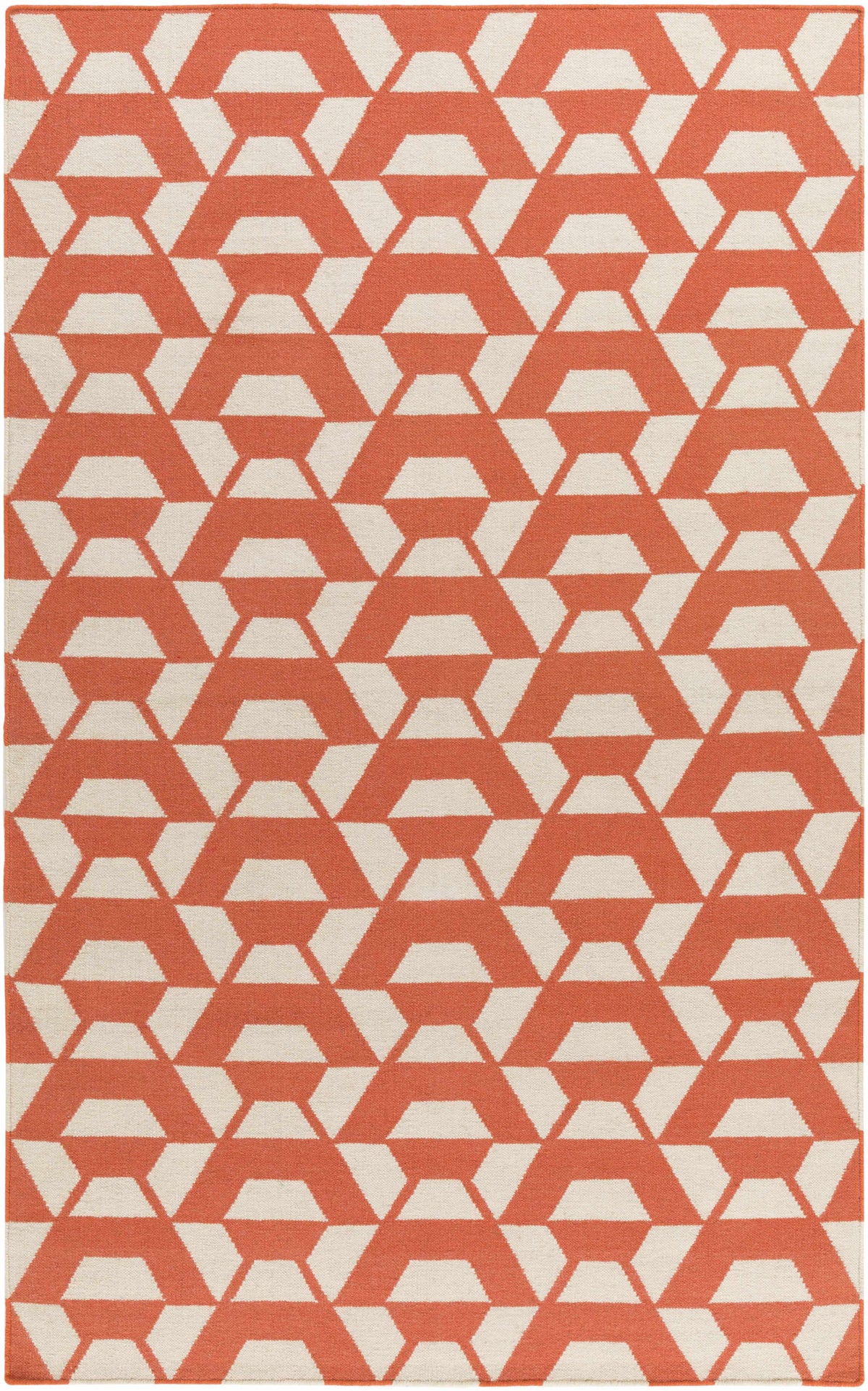 Coral Hand Woven 100% Wool Modern Rectangle Handmade rug, Indoor use only, no fringe, non-washable. runner also available