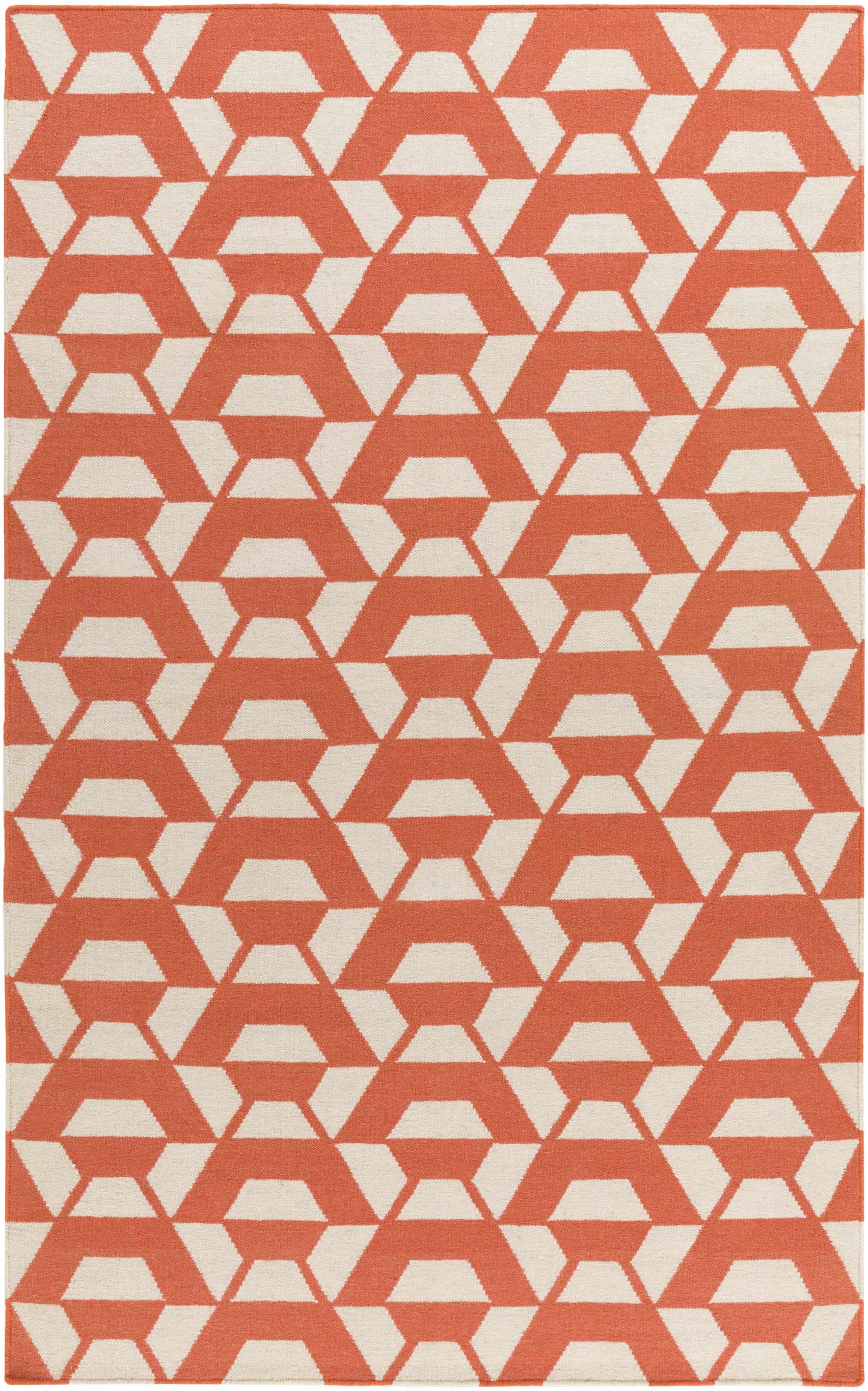 Coral Hand Woven 100% Wool Modern Rectangle Handmade rug, Indoor use only, no fringe, non-washable. runner also available