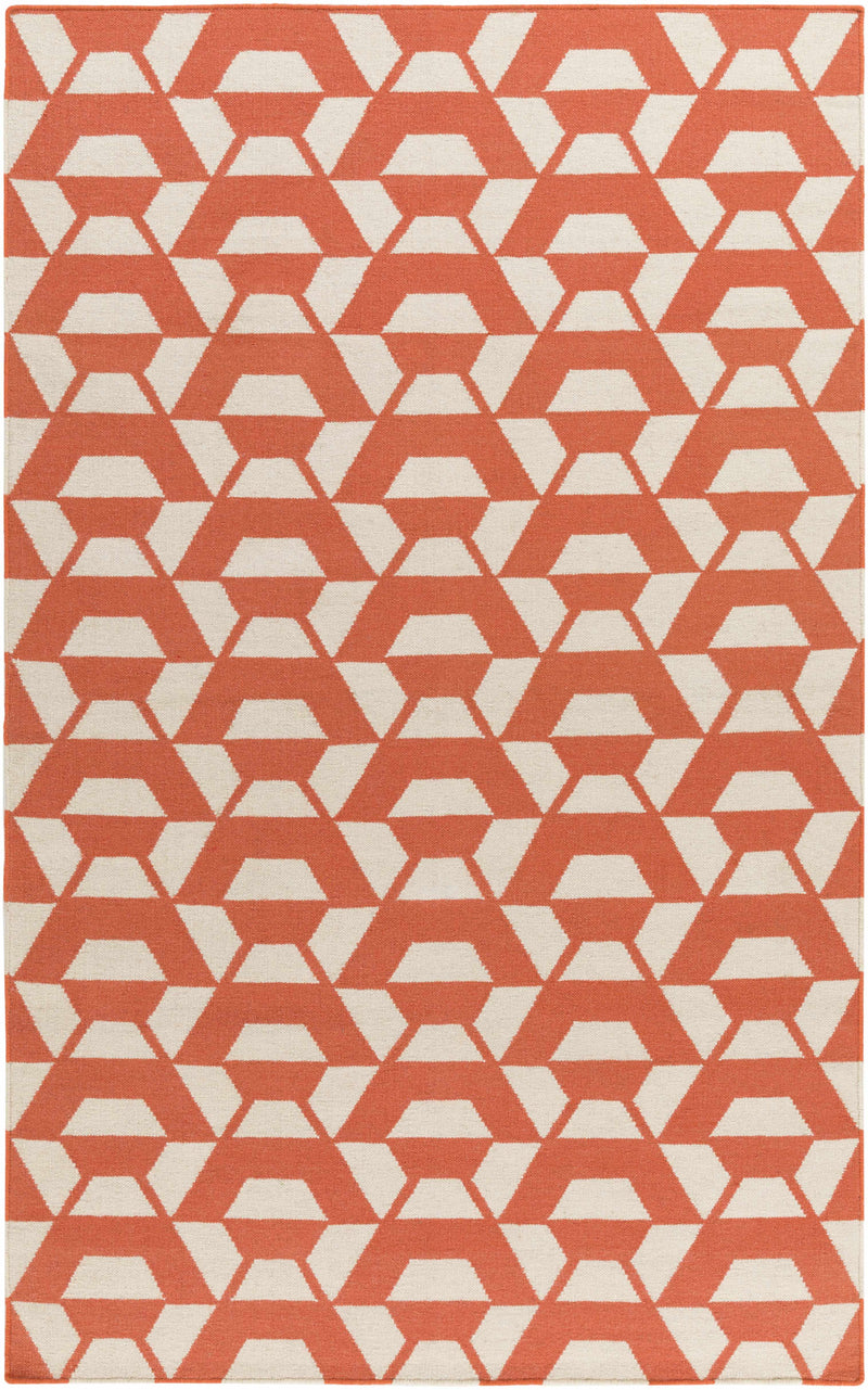 Coral Hand Woven 100% Wool Modern Rectangle Handmade rug, Indoor use only, no fringe, non-washable. runner also available