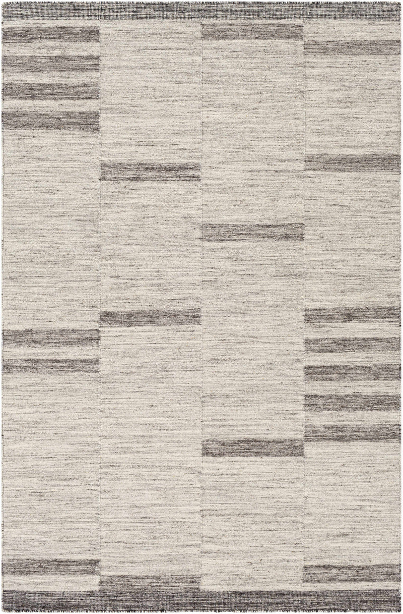 Light Gray Hand Woven 60% Wool, 40% Viscose Global Rectangle Handmade rug, Indoor use only, no fringe, non-washable.
